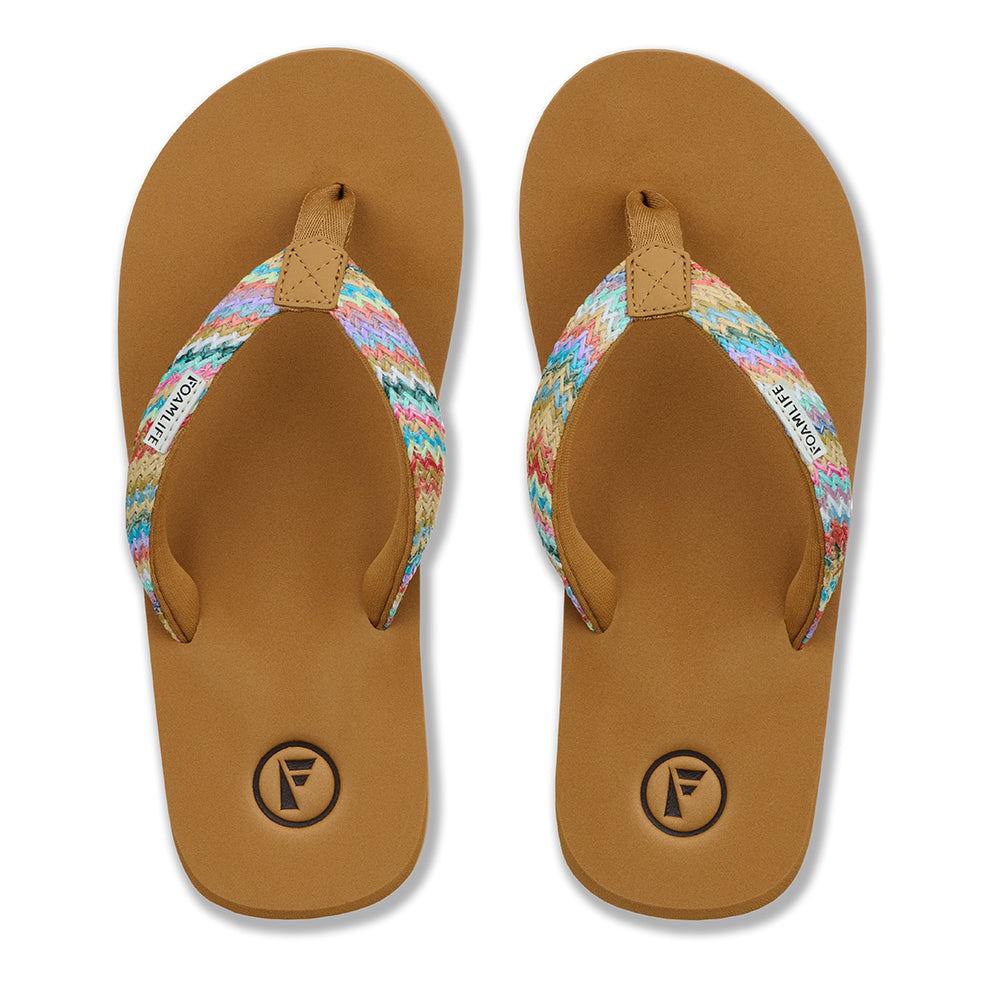 K Bay - Womens Flip Flops - Latte Brown