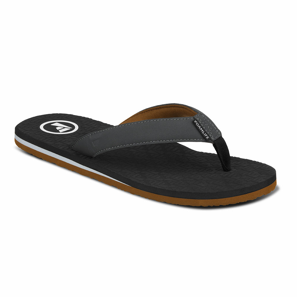 Traad - Mens Flip Flops - Black/Slate Grey
