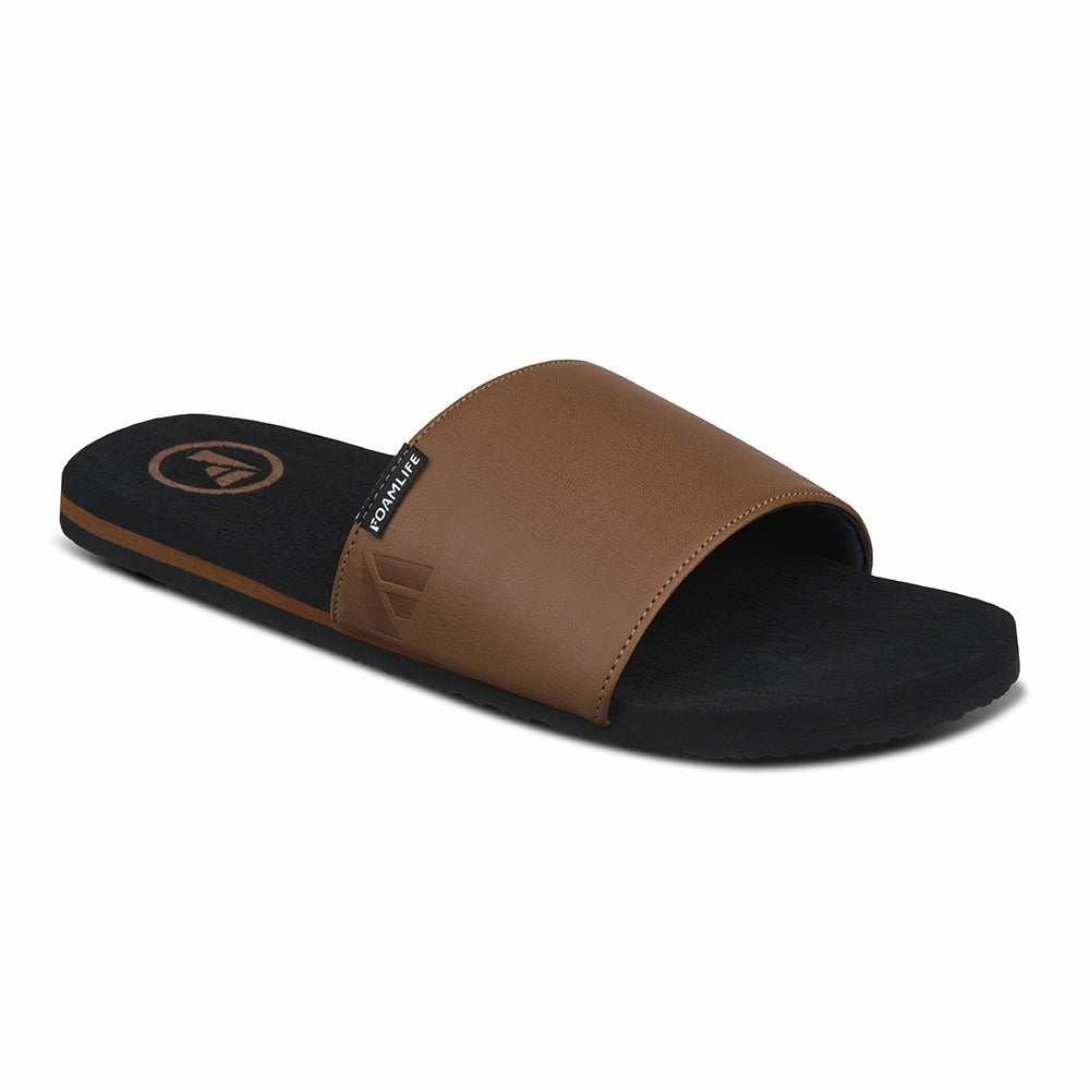 Seales Slide - Mens Slider - Black/Tan