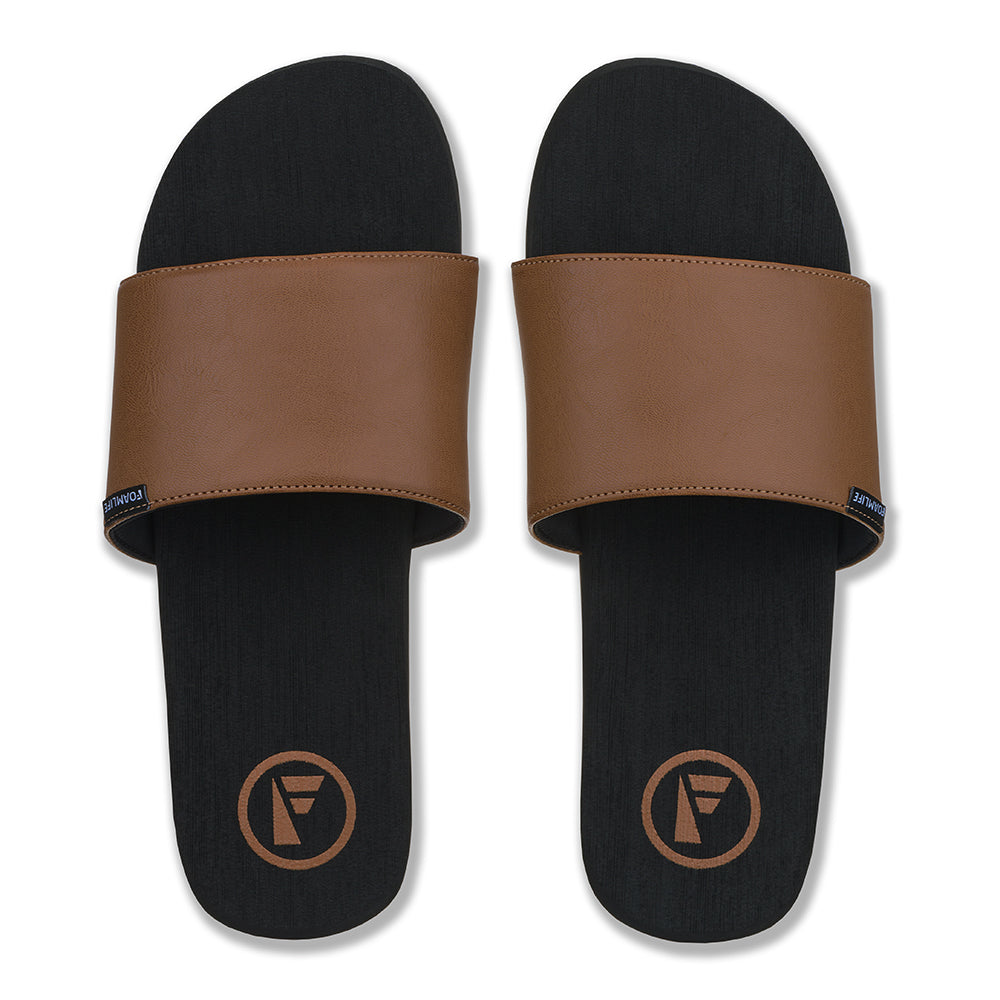 Seales Slide - Mens Slider - Black/Tan display picture 1