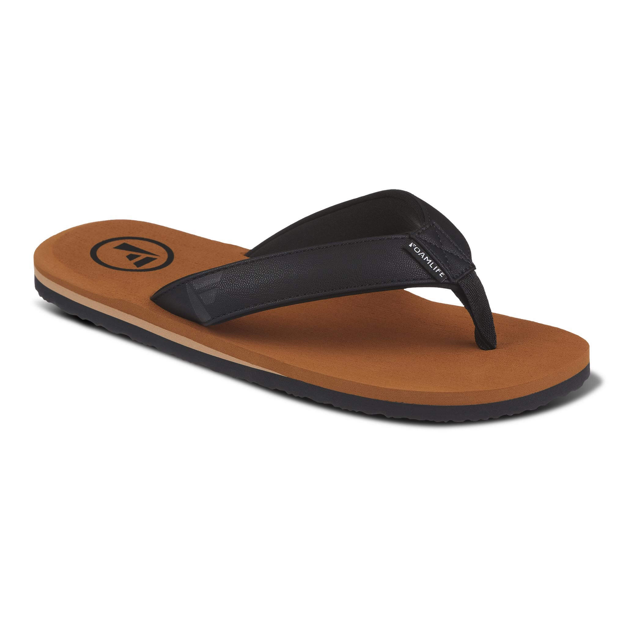 Seales - Mens Flip Flops - Tan/Black