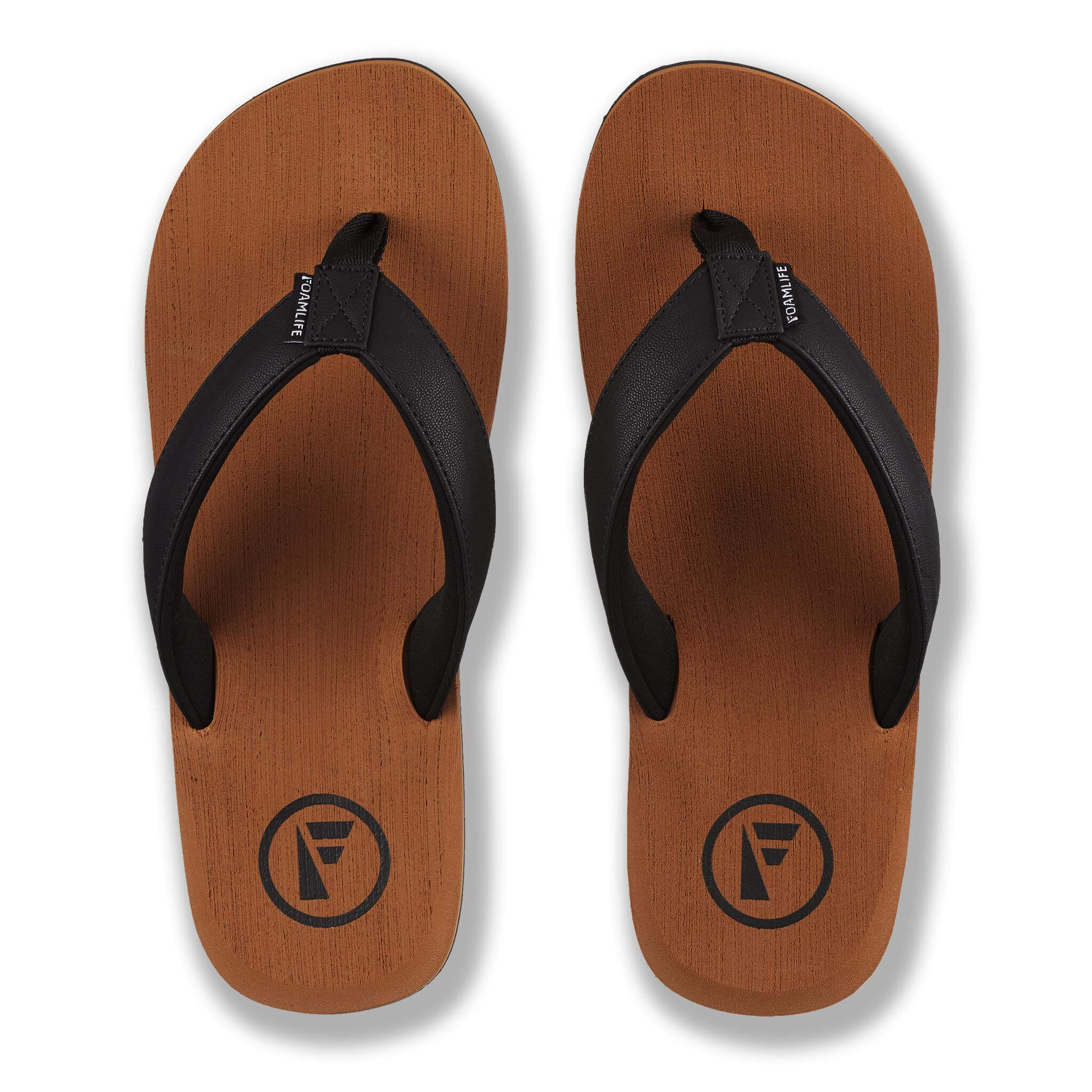 Seales - Mens Flip Flops - Tan/Black