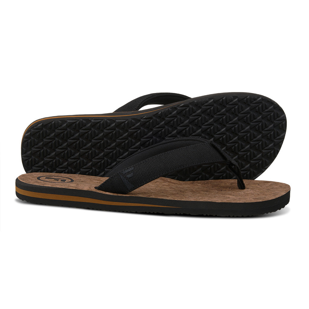 Mully Cork - Mens Flip Flops - Black