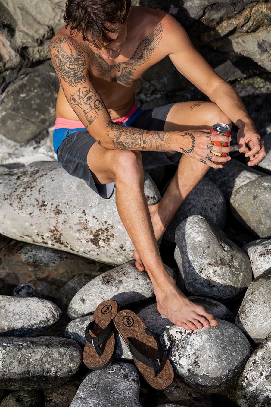 Mully Cork - Mens Flip Flops - Black