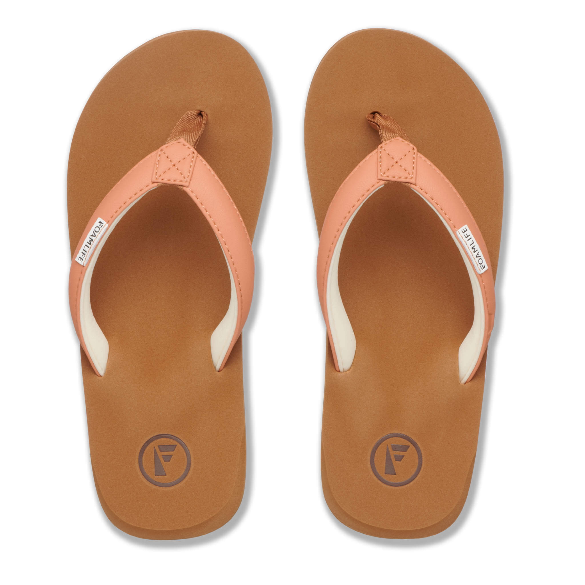 Seales SC - Womens Flip Flops - Brown/Pink Apricot