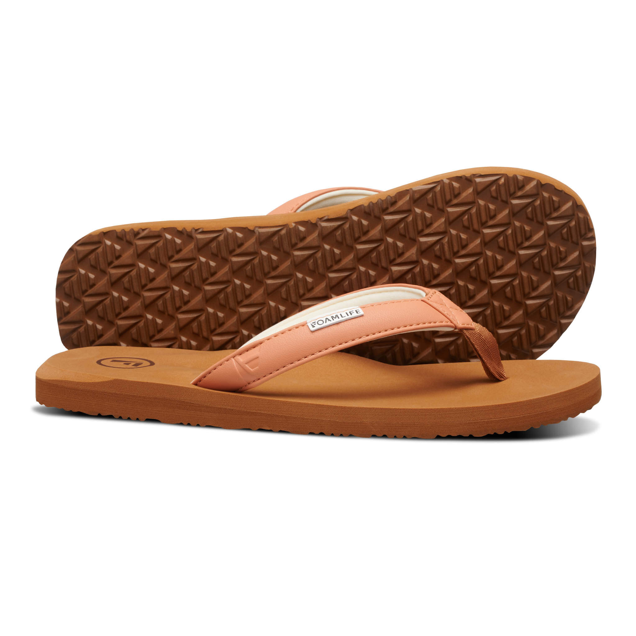 Seales SC - Womens Flip Flops - Brown/Pink Apricot