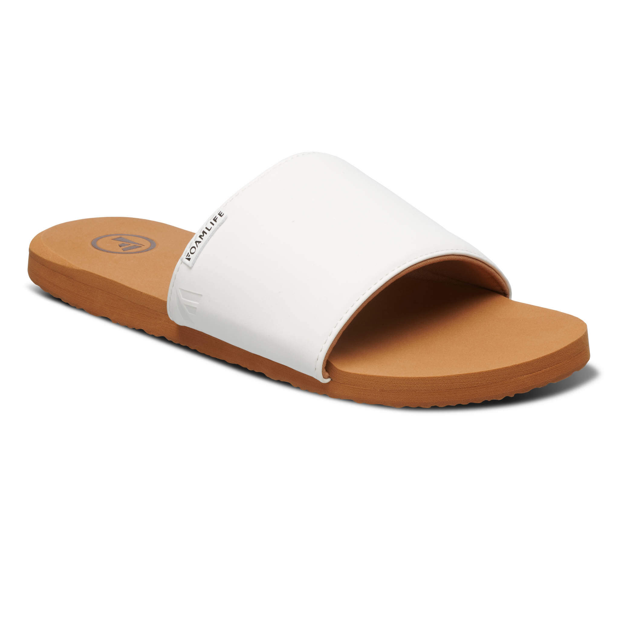Seales Slide - Womens Slider - Latte Brown/White