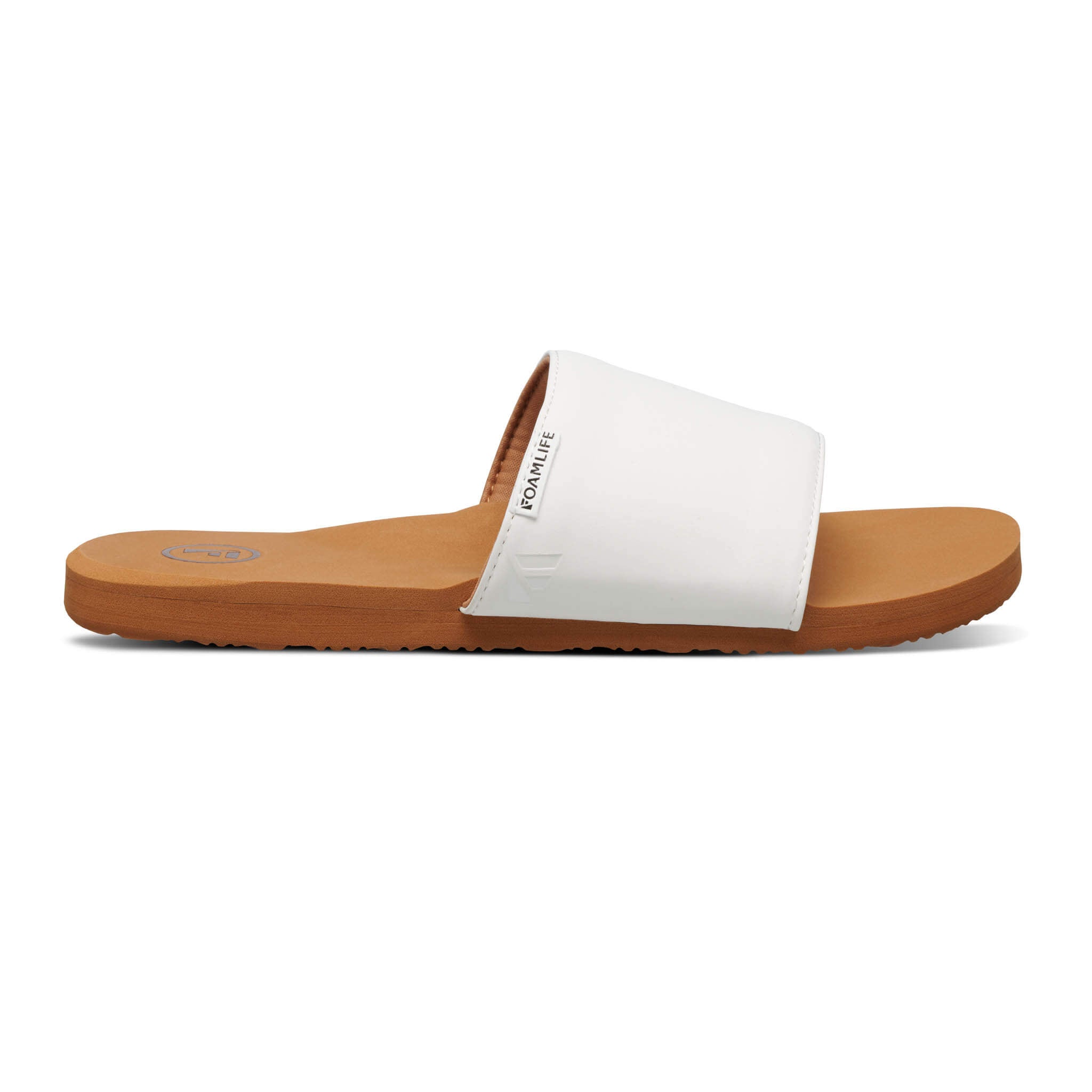 Seales Slide - Womens Slider - Latte Brown/White