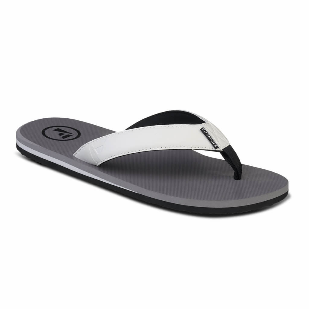 Traa - Mens Flip Flops - Stone Grey / White