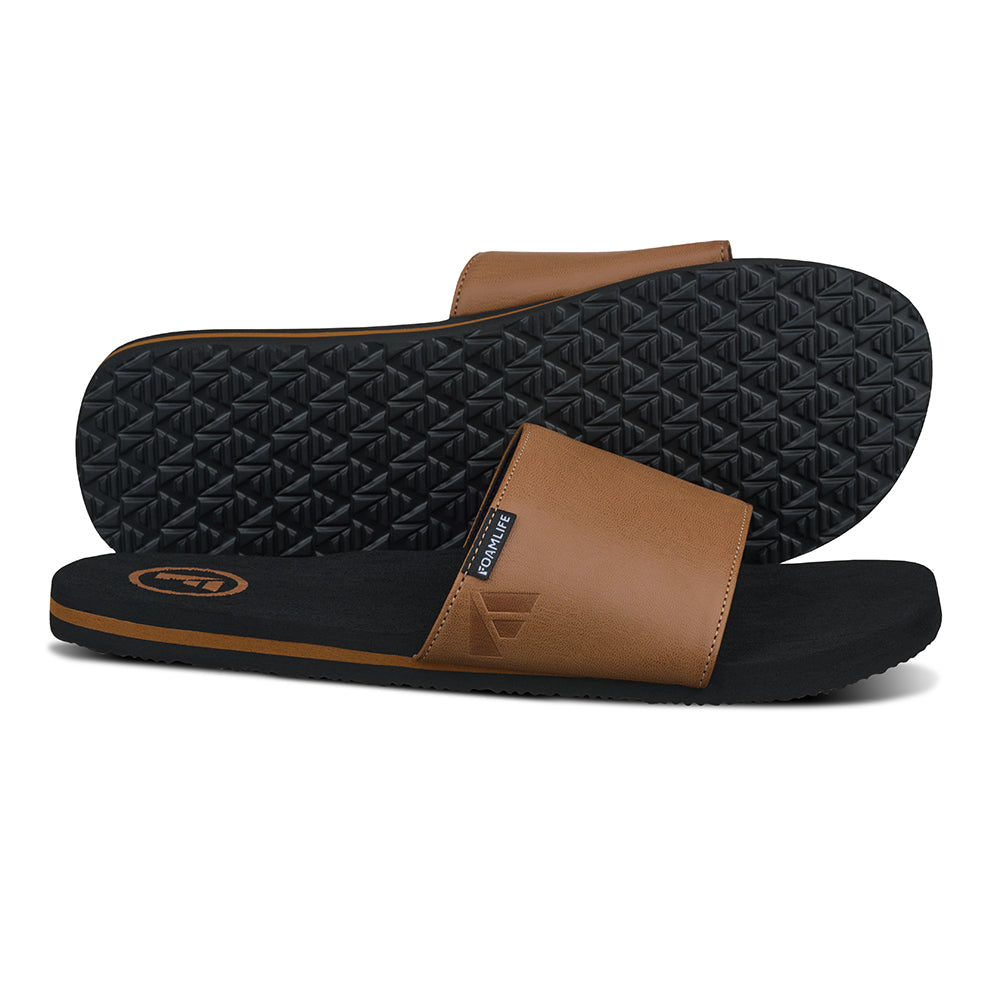 
                  
                    Seales Slide - Mens Slider - Black/Tan
                  
                